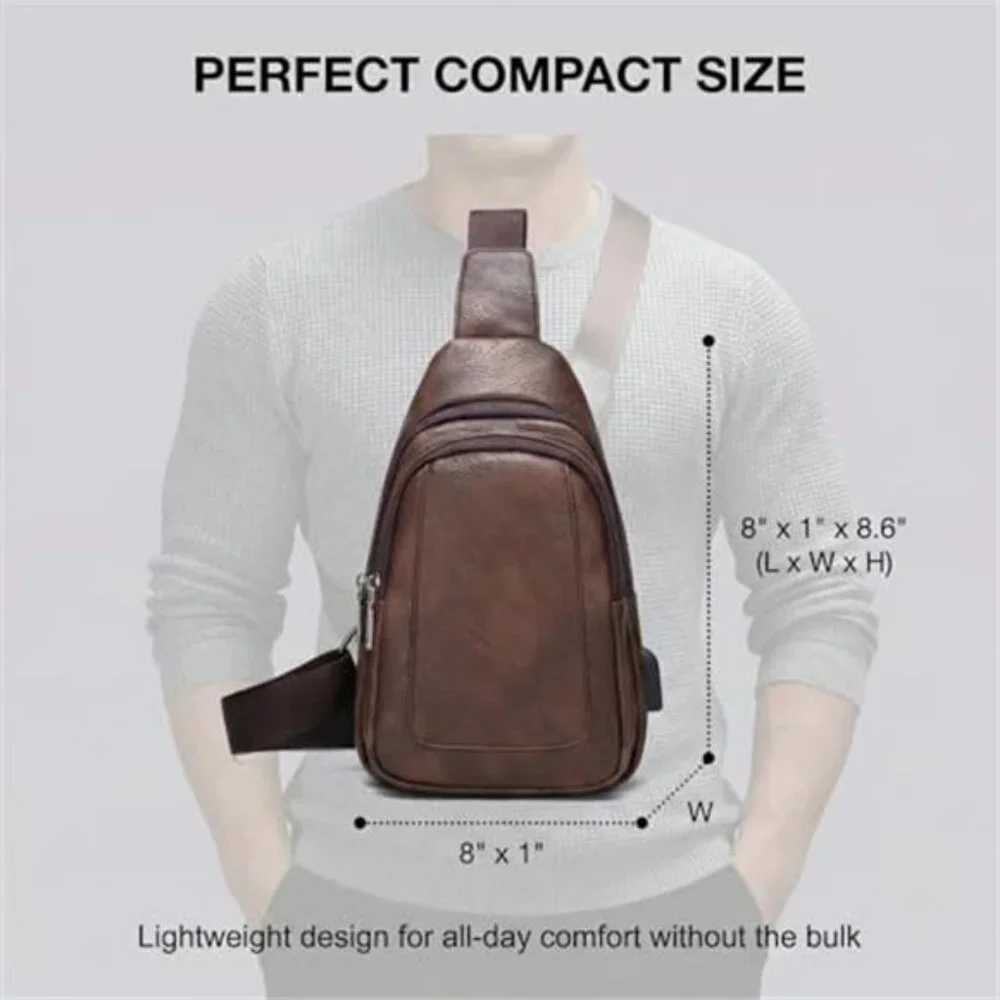 Men's Chest Bag,Sling Crossbody Shoulder Bag,Satchel Pouch Side Crossover